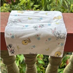 Vintage Baby Looney Tunes Blanket Bugs Bunny Tweety Sylvester 32x25.5